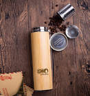 Bamboo Tea Thermos Metal Drink Bottle Flask
