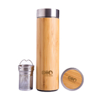 Bamboo Tea Thermos Metal Drink Bottle Flask