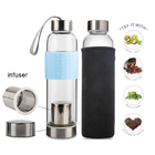 550ml Single Wall Water Bottle Glass Tea Tumbler With Infuser
