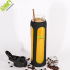 Personalized Single Wall Coffee Tea Glass Flip-Top Flask Drinking Bottle